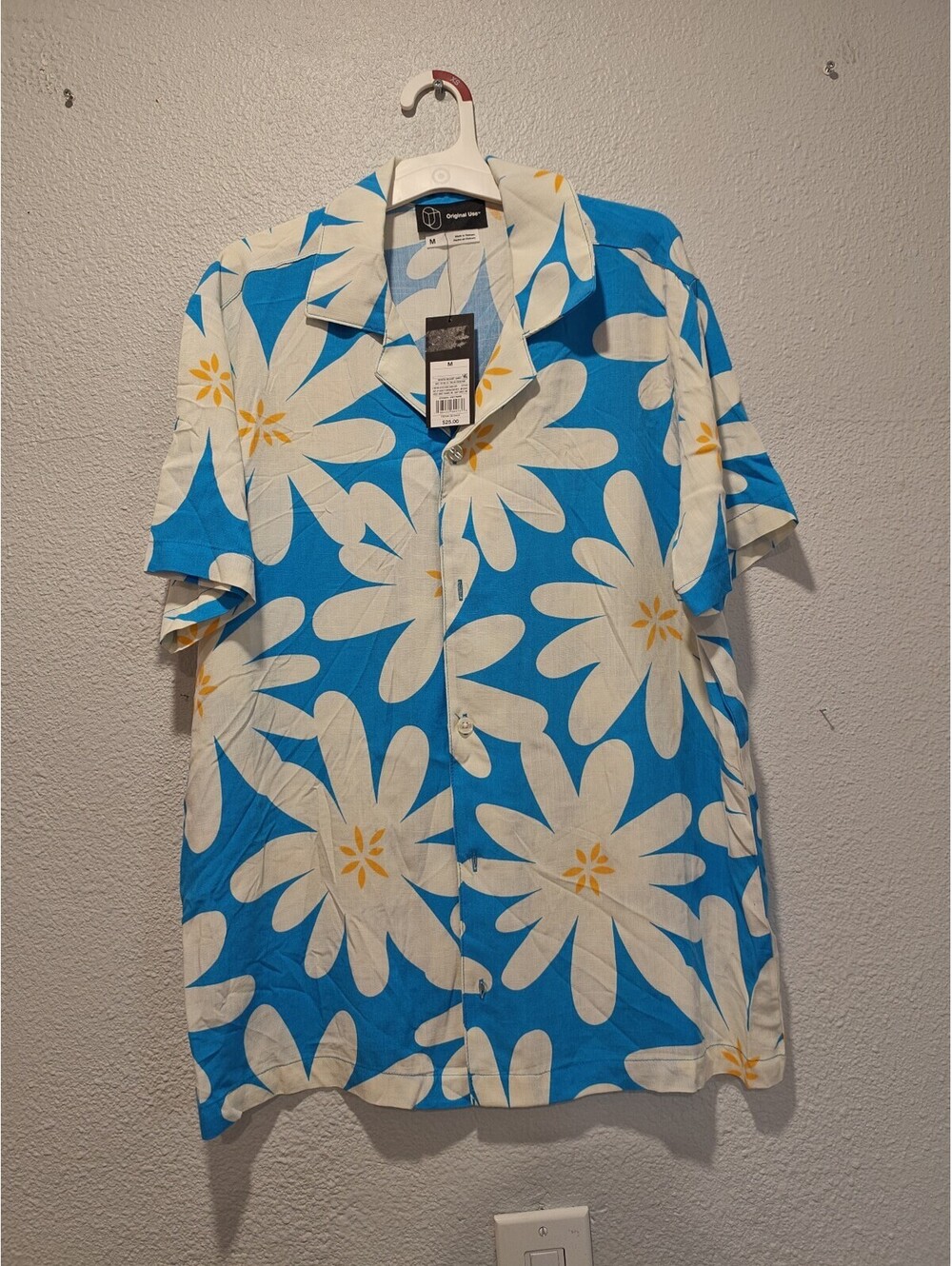 Original Use Medium Blue Floral Button-Up Shirt